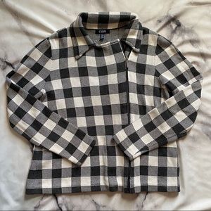 Chaps Asymmetrical Gray and White Jacket